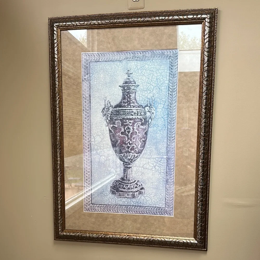 Elegant Framed Urn Artwork - Picture 2 of 2